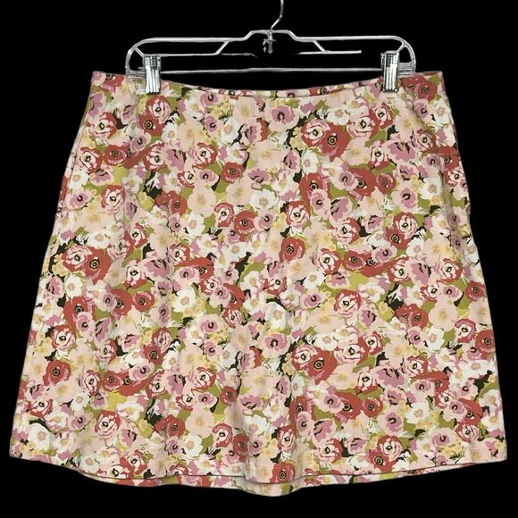 J.Jill Skirt Women Size PL LP Multicolor Floral Stretch Side Pockets Knee Length - Picture 1 of 11
